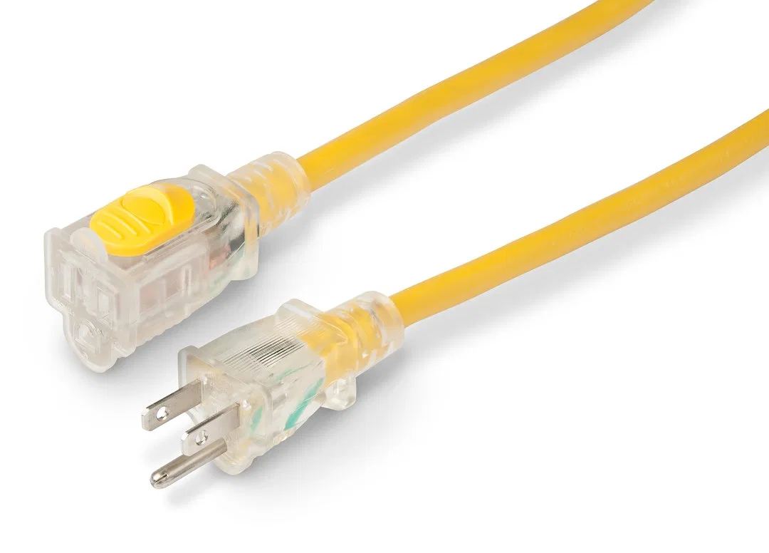 150025RV – MARINCO Extension Cord, 125 Volt Extension Cord Locking Ends 15 Amp 14/3 SJTOW Cable 25 Foot Length Yellow...